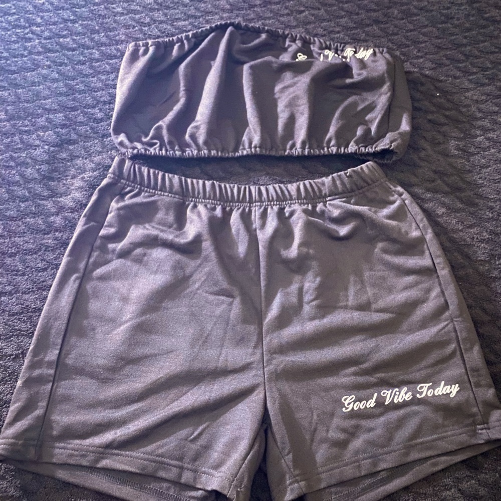 Crop Top With Matching Shorts Set